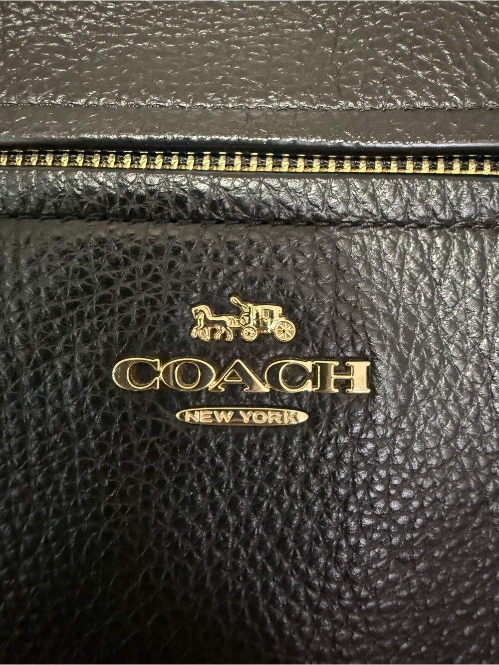 Coach Prairie Tote 91615 Black Pebbled Leather Gold Hardware Shoulder Bag - Picture 3 of 10